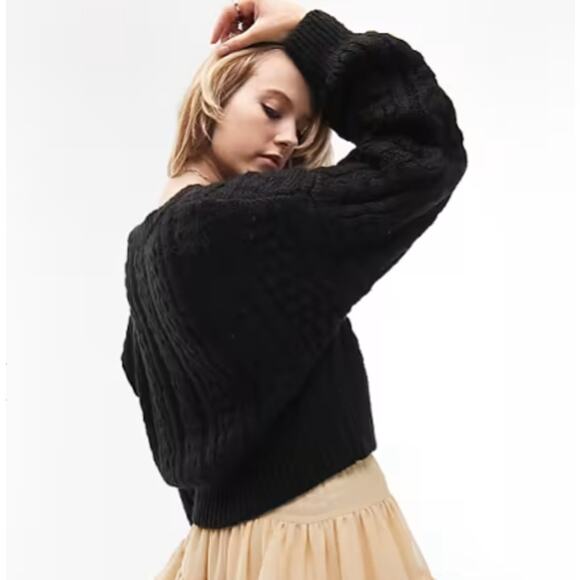 New ~ ASOS , TOPSHOP ~ Knitted Textured Cable Sweater Size 0-2 - Picture 2 of 7